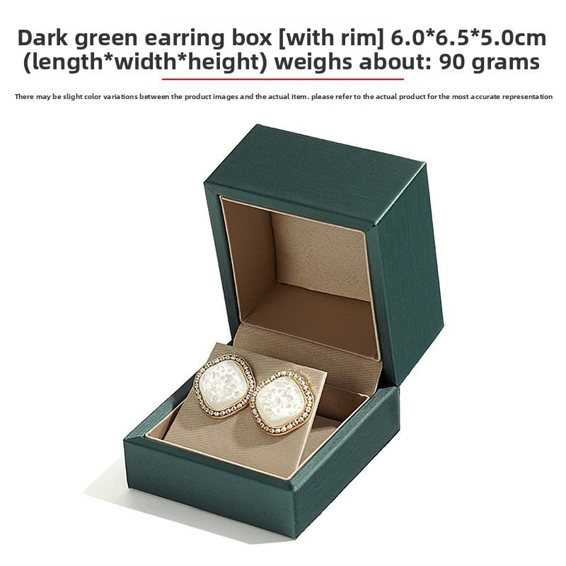 Green And Champagne Leather Jewelry Box