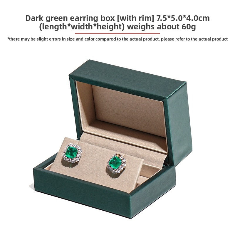 Green And Champagne Leather Jewelry Box