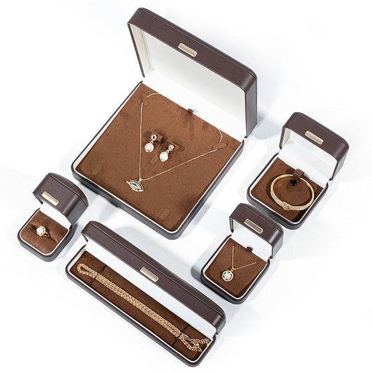 Brown High Quality PU Leather High-end Jewelry Box