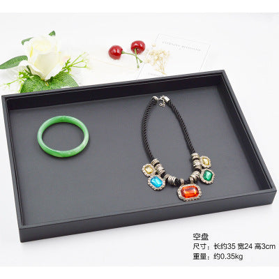 Black PU Leather Jewelry Display Tray