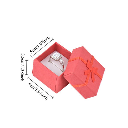 24Pcs (B10-22-R) Red Fashion Ring Boxes