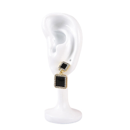 Realistic Ear Model Earring Display Stand - Black & White Mannequin Holder for Retail & Photography