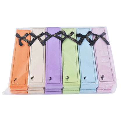 12 PCS (B1582-X7) Fashion 6 Colors Necklace Boxes with Ribbon