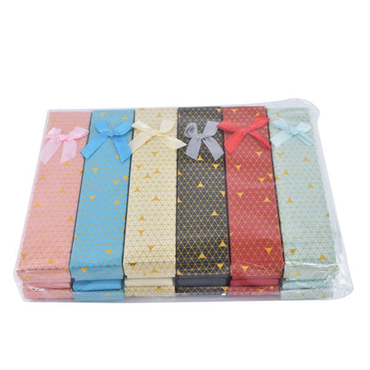 12 PCS (B1582-X1) Fashion Cardboard 6 Color Bracelet Jewelry Box With Bow Tie