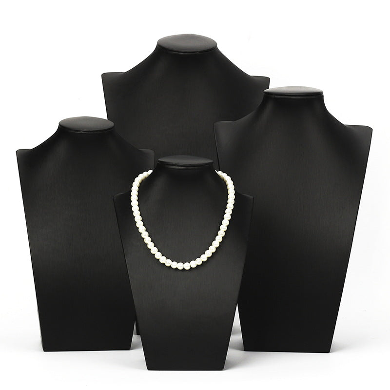 Luxury PU Brushed Bust Necklace Display Stand