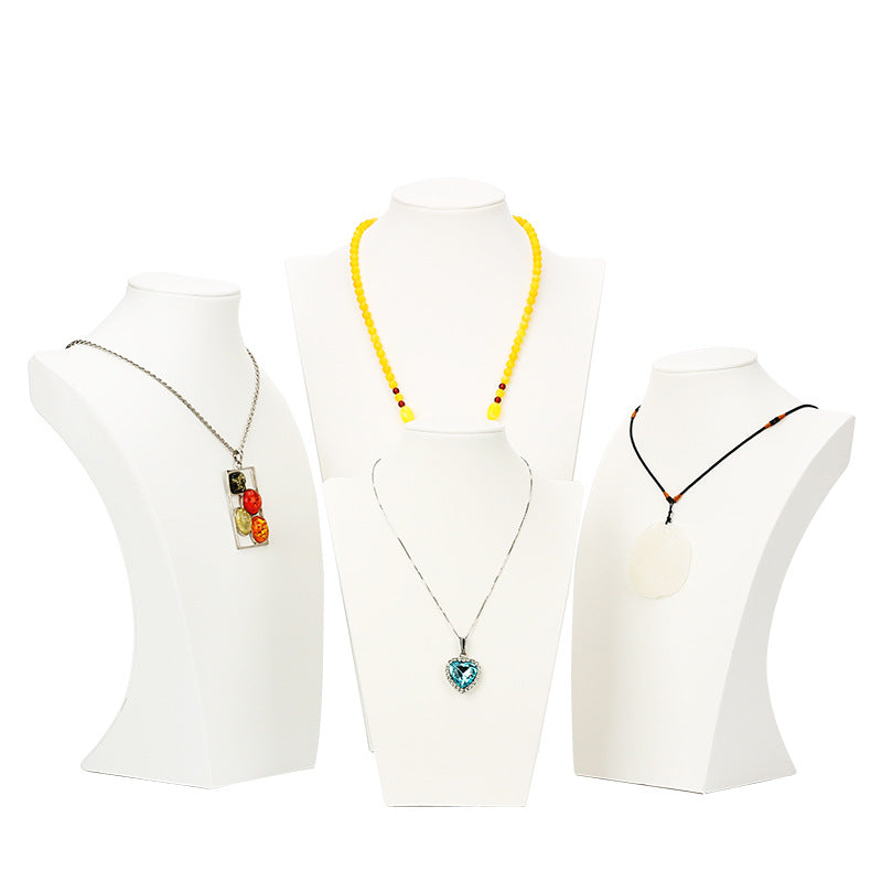 Luxury PU Brushed Bust Necklace Display Stand