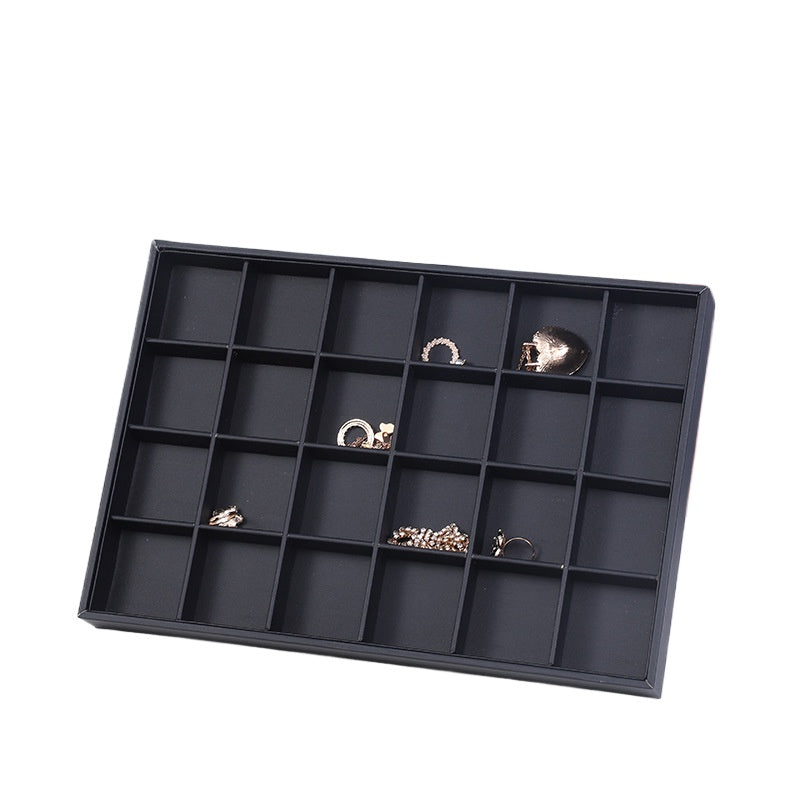 Black PU Leather Jewelry Display Tray