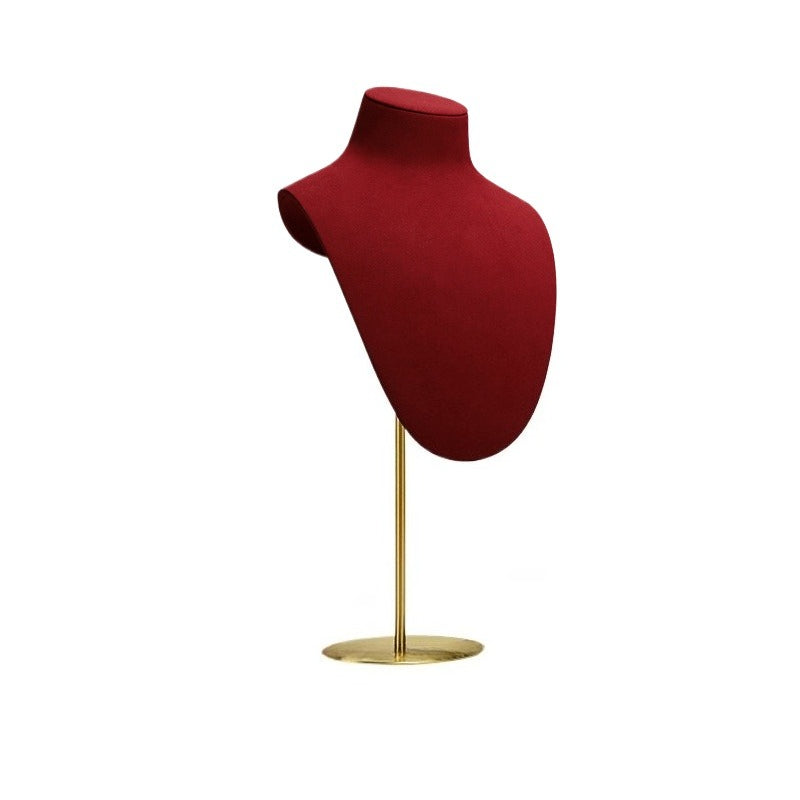 New Metal & Microfiber Jewelry Display Mannequin | Necklace Stand & Organizer for Window Showcase