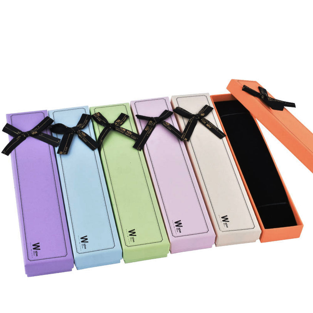 12 PCS (B1582-X7) Fashion 6 Colors Necklace Boxes with Ribbon