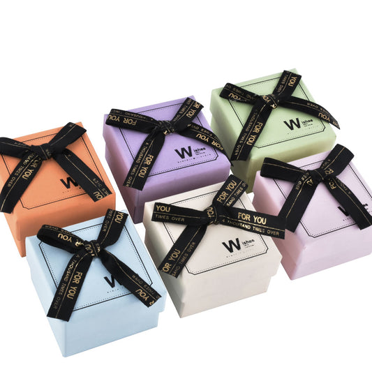 24 PCS (B1522-X7) Fashion 6 Colors Ring Boxes with Ribbon