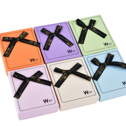 12 PCS (B1534-X7) Fashion 6 Colors Pendant Earring Necklace Boxes with Ribbon
