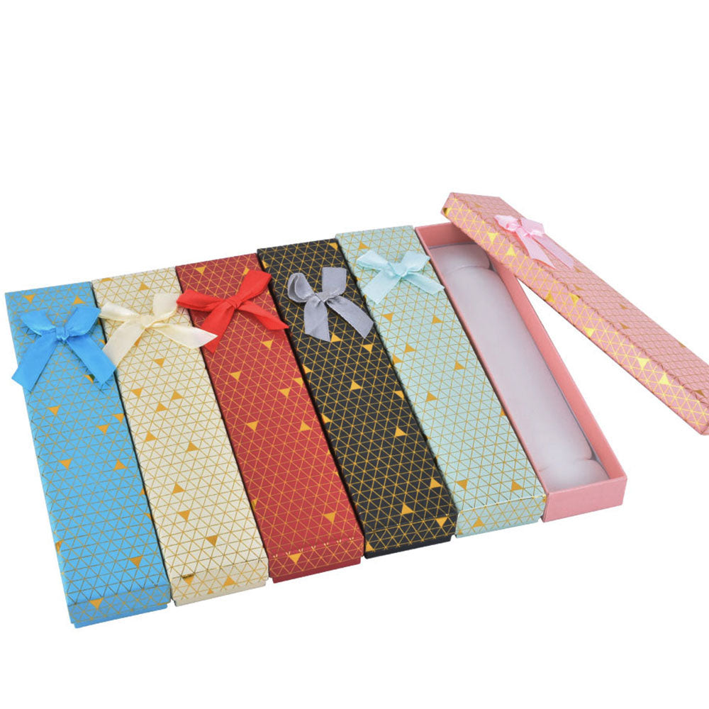 12 PCS (B1582-X1) Fashion Cardboard 6 Color Bracelet Jewelry Box With Bow Tie