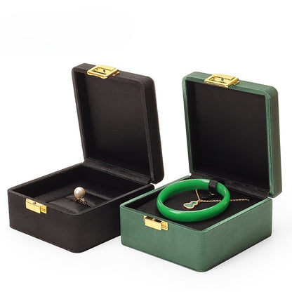 Metal Buckle Black Tess Cloth Box Ring Earrings Necklace Set Box Jewelry Storage Jewelry Box Gift Packaging Box