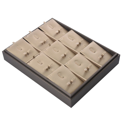 PU Jewelry Display Earring Ring Tray with 9 Grids