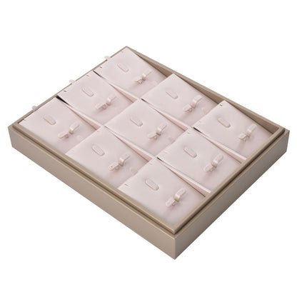 PU Jewelry Display Earring Ring Tray with 9 Grids