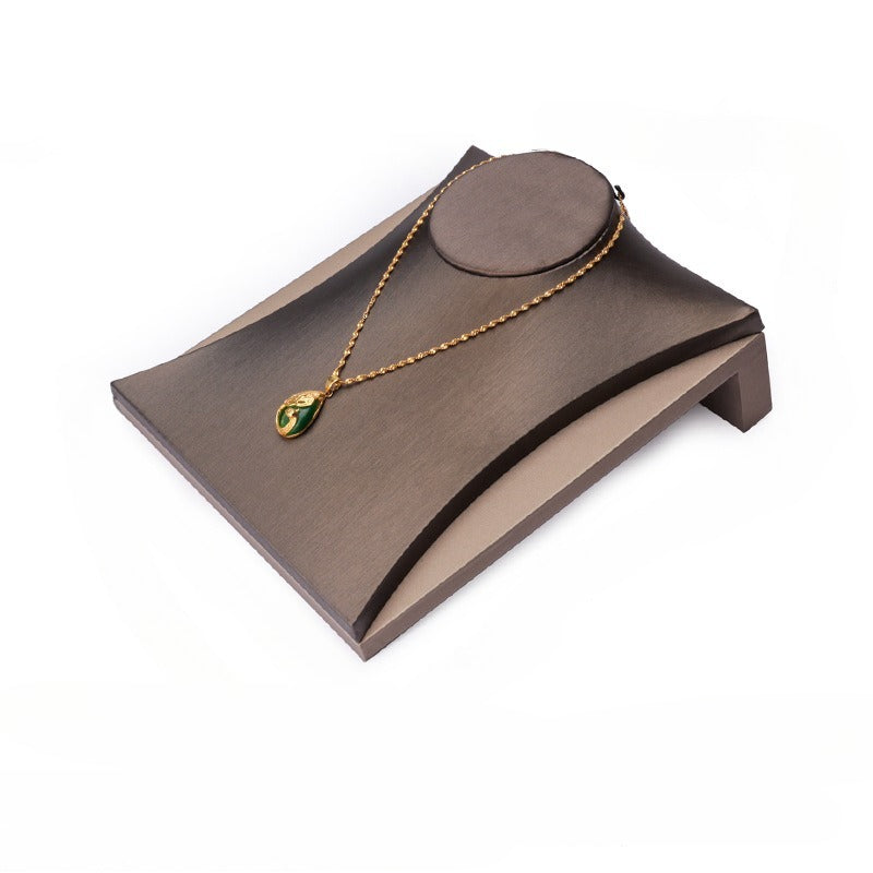 Black & Beige PU Leather Jewelry Display Set - Modular Counter Stand with Busts, Ring, Earring & Bracelet Holders