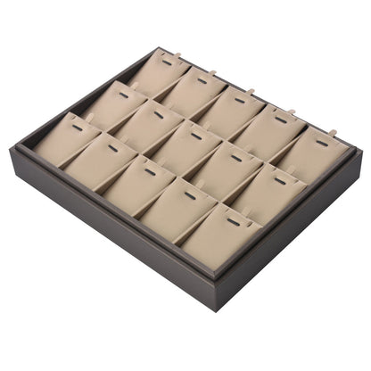 PU Jewelry Display Pendant Tray with 15 Grids