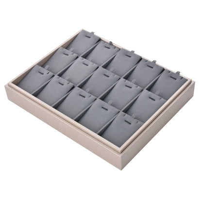 PU Jewelry Display Pendant Tray with 15 Grids