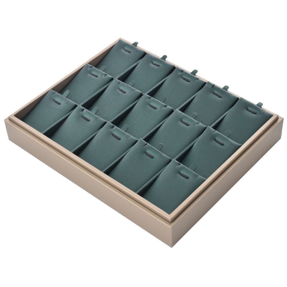 PU Jewelry Display Pendant Tray with 15 Grids