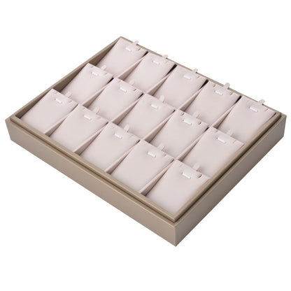 PU Jewelry Display Pendant Tray with 15 Grids