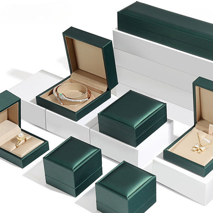 Green And Champagne Leather Jewelry Box
