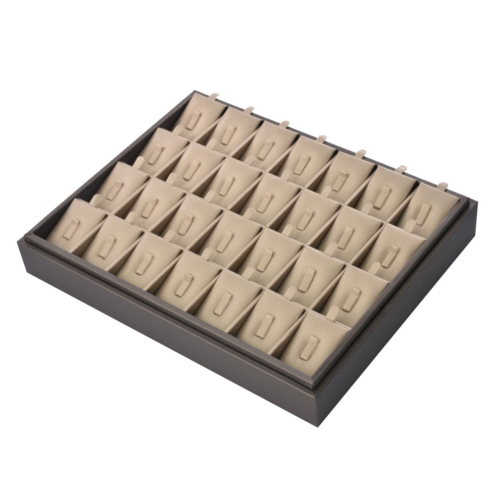 PU Jewelry Display Ring Tray with 28 Grids