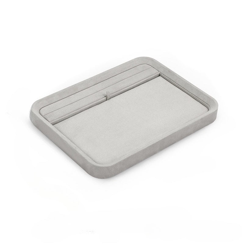 Gray Jewelry Display Tray with Lid for Necklaces, Bracelets & Earrings
