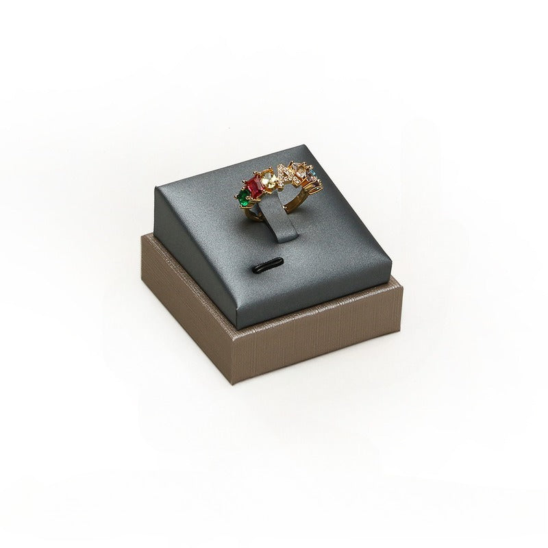 Gray Blue & Gold Jewelry Display Set - Luxury Retail Stand with Necklace Bust, Earring, Ring & Bracelet Holders