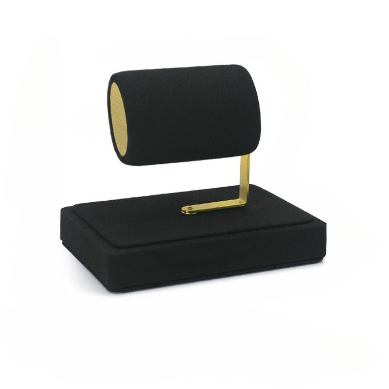 Velvet Watch & Bracelet Display Stand with Gold Metal Base - Multi-Color Holder for Retail & Photography