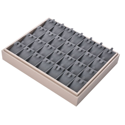 PU Jewelry Display Earring Tray with 28 Grids