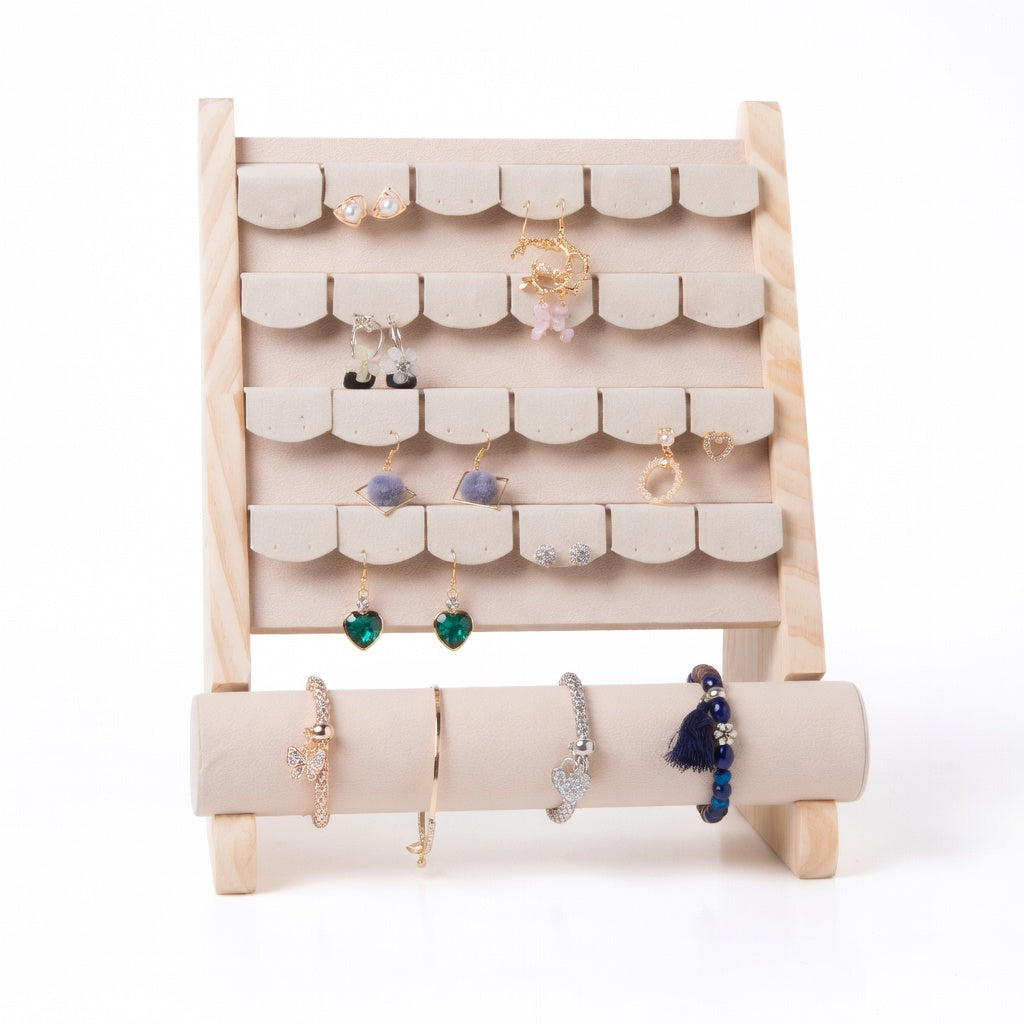 New earrings and stud earrings jewelry props wooden display stand