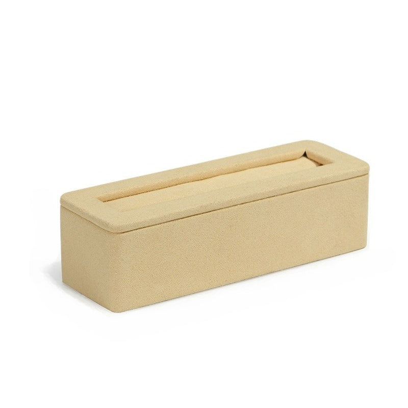 New Superfine Fiber Beige Jewelry Display Stand | Ring Necklace Holder for Gold, Pearl & Fine Jewelry