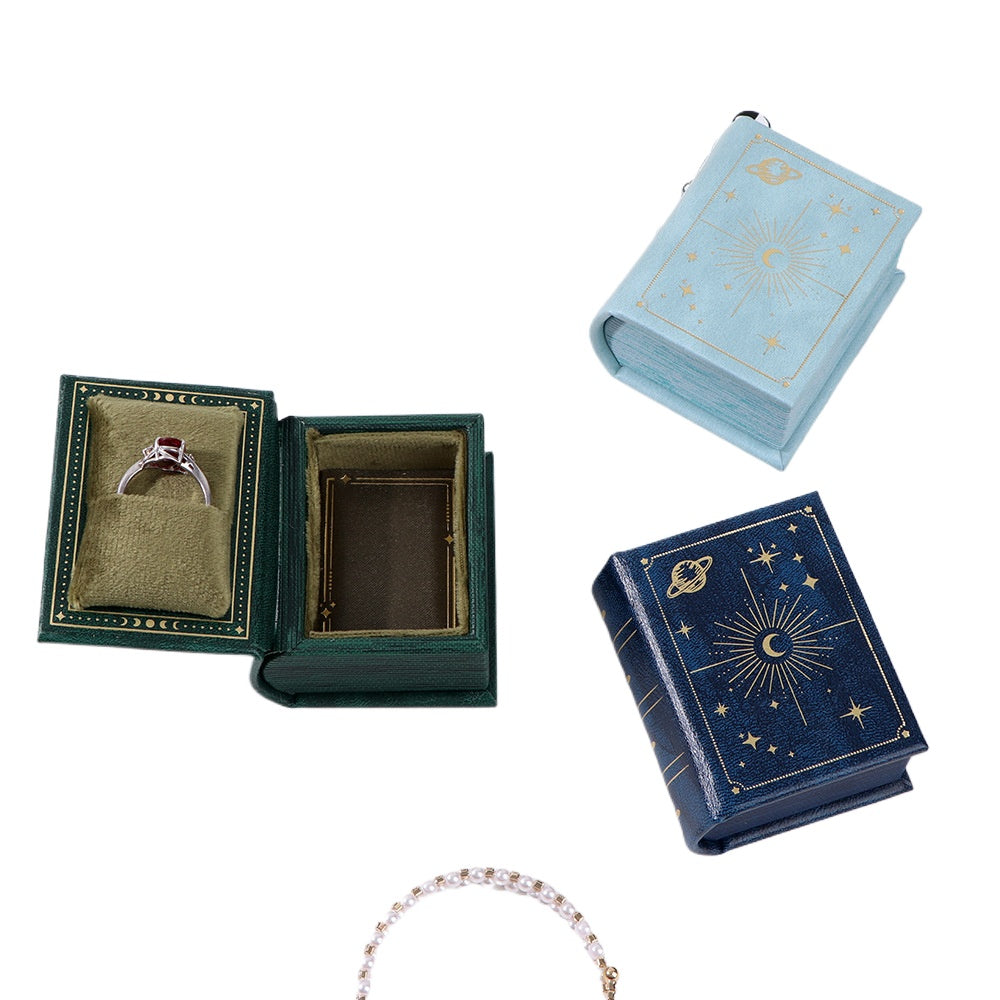 European Antique Jewelry Book Shape Boxes