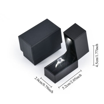 36PCS (LB51-BK) Black Mini Wedding Proposal LED Light Ring Boxes