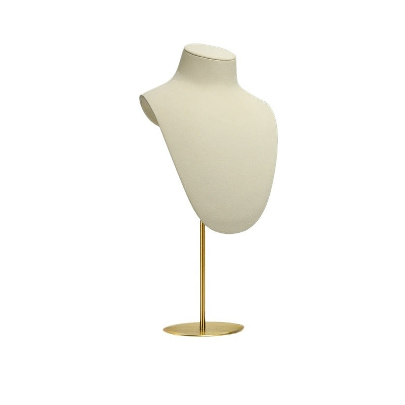 New Metal & Microfiber Jewelry Display Mannequin | Necklace Stand & Organizer for Window Showcase