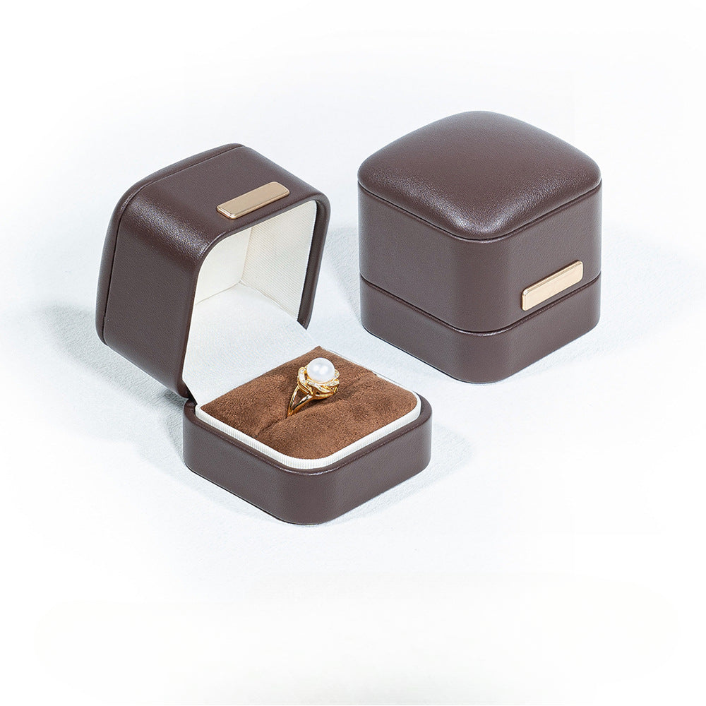 Brown High Quality PU Leather High-end Jewelry Box