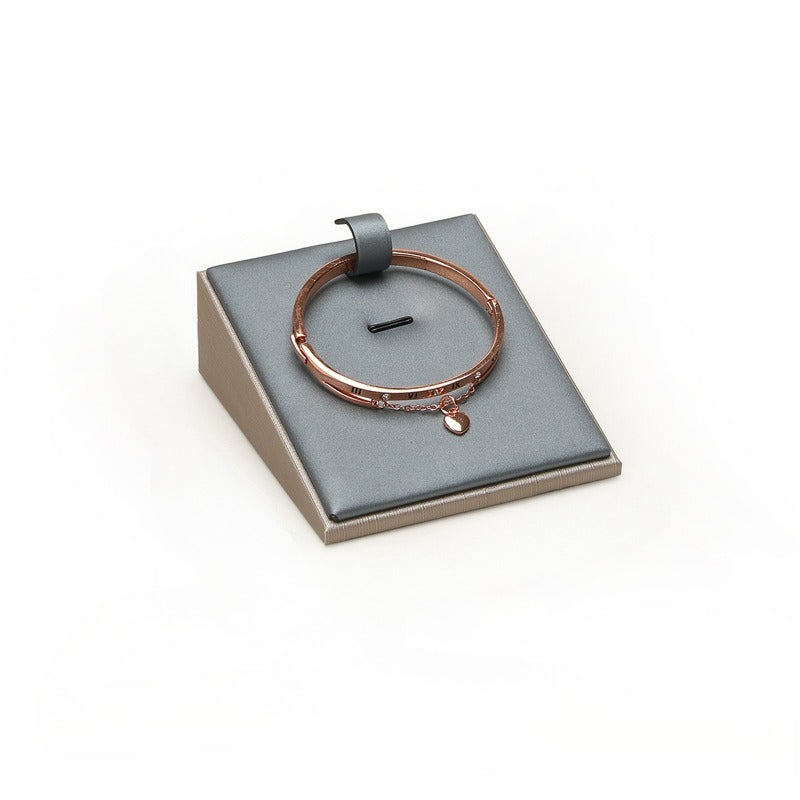 Gray Blue & Gold Jewelry Display Set - Luxury Retail Stand with Necklace Bust, Earring, Ring & Bracelet Holders
