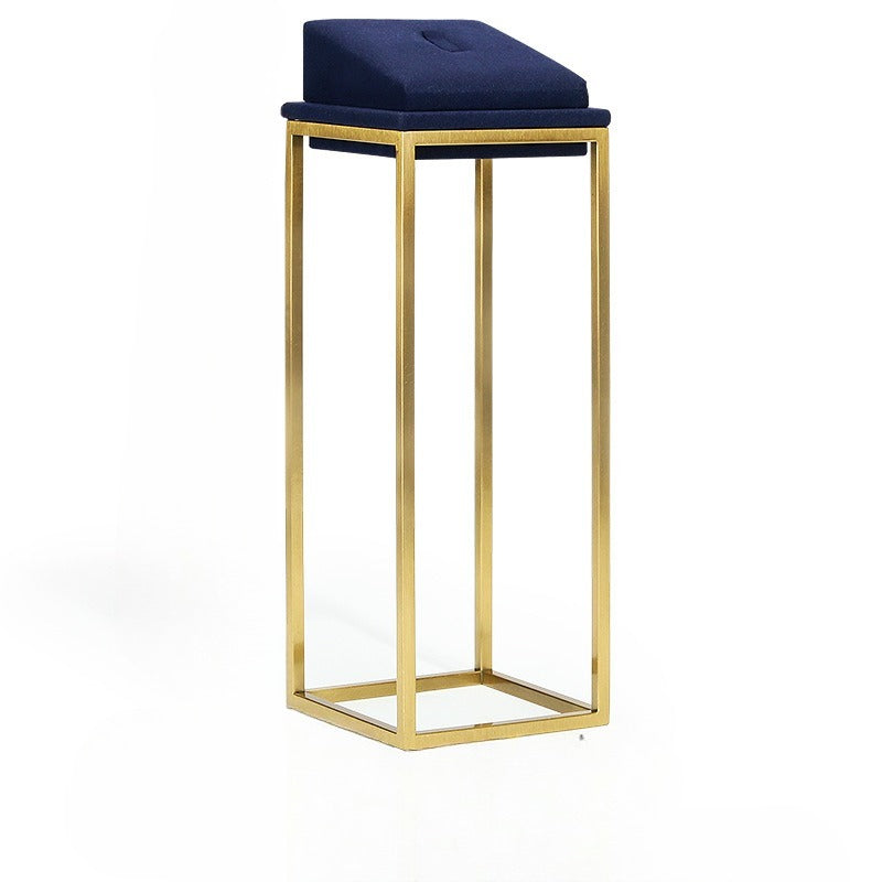 Luxury Gold Curved Jewelry Display Stand - Velvet Necklace Earring Ring Rack