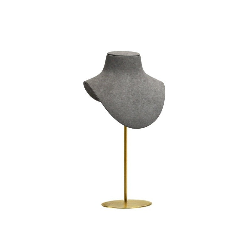 New Metal & Microfiber Jewelry Display Mannequin | Necklace Stand & Organizer for Window Showcase