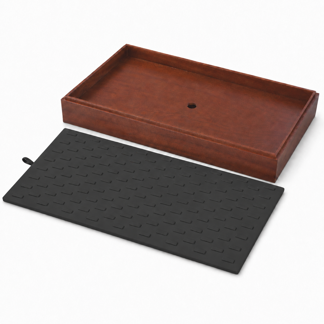 black wooden open