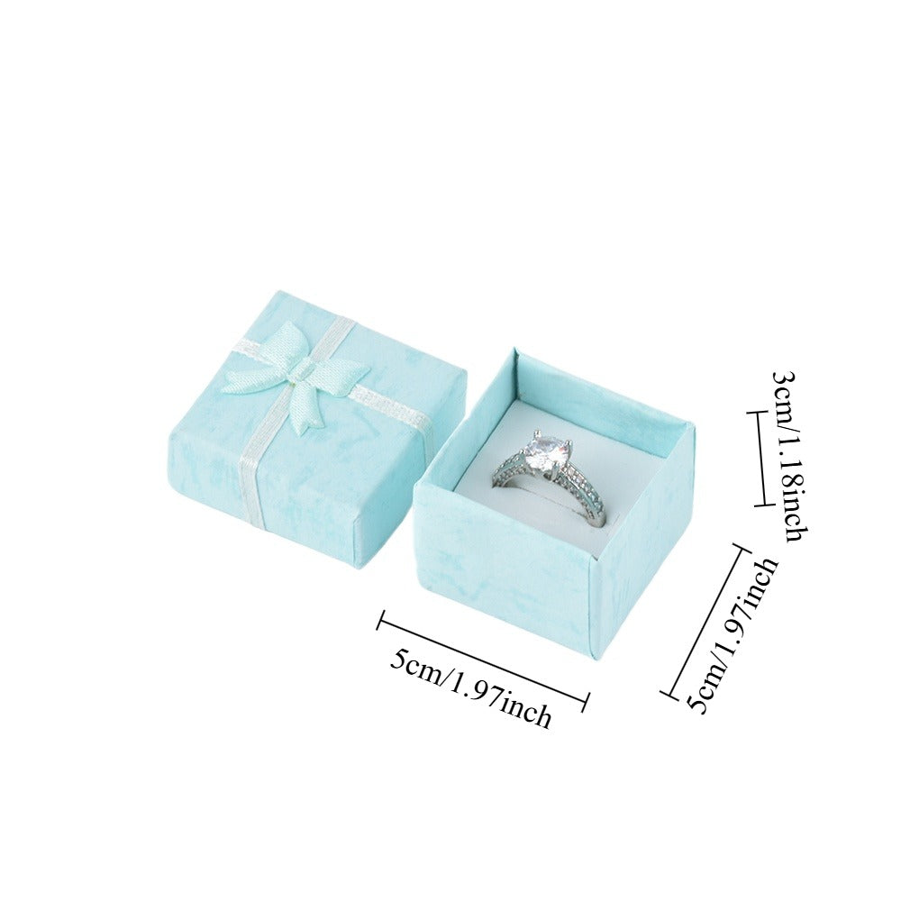 24Pcs (B10-22-BA) Light Blue Fashion Ring Boxes