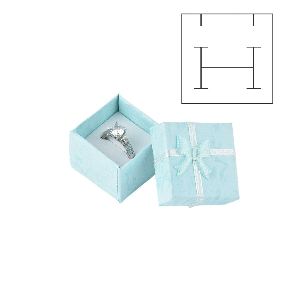 24Pcs (B10-22-BA) Light Blue Fashion Ring Boxes