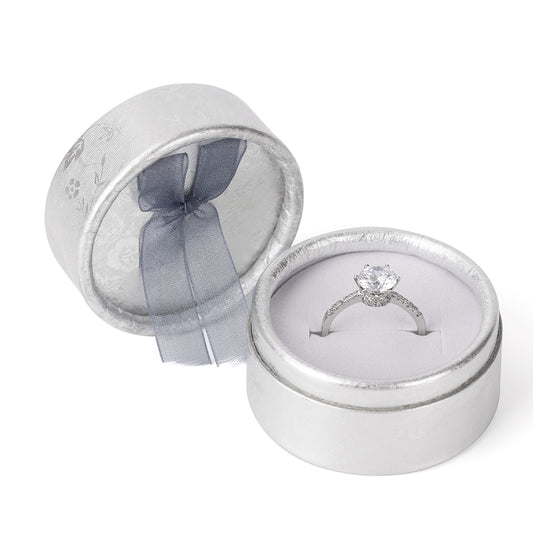 30PCS Round Silver Fashion Ring Boxes