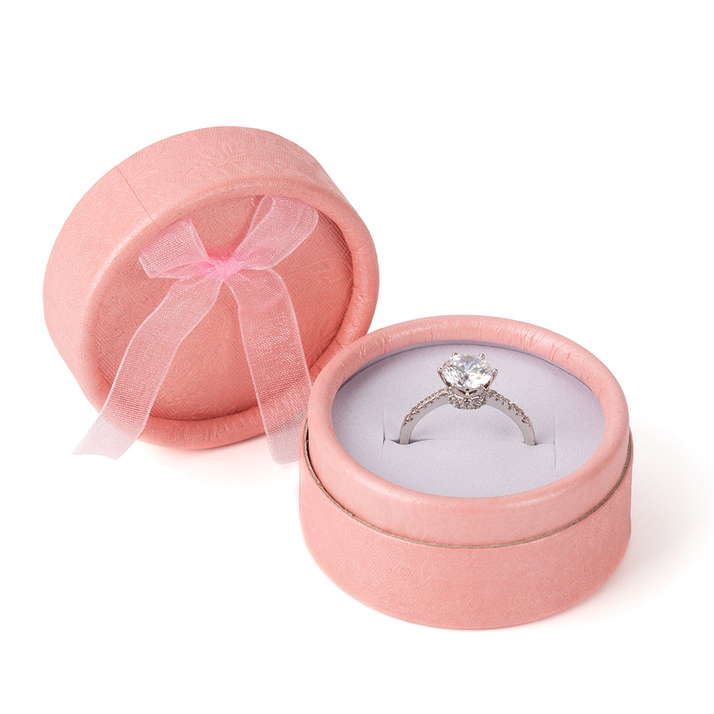 30PCS (B1422-P) Round Pink Fashion Ring Boxes