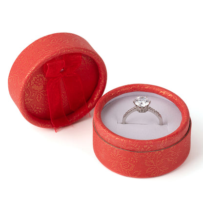 30PCS (B1422-R) Round Red Fashion Ring Boxes