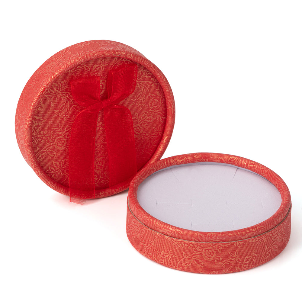 12PCS (B1433-R) Round Gold Fashion Jewelry Boxes