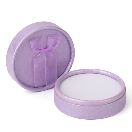 12PCS (B1433-PUR) Round Purple Fashion Jewelry Boxes