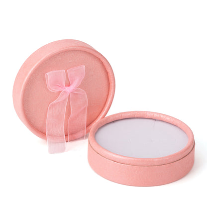 12PCS (B1433-P) Round Pink Fashion Jewelry Boxes