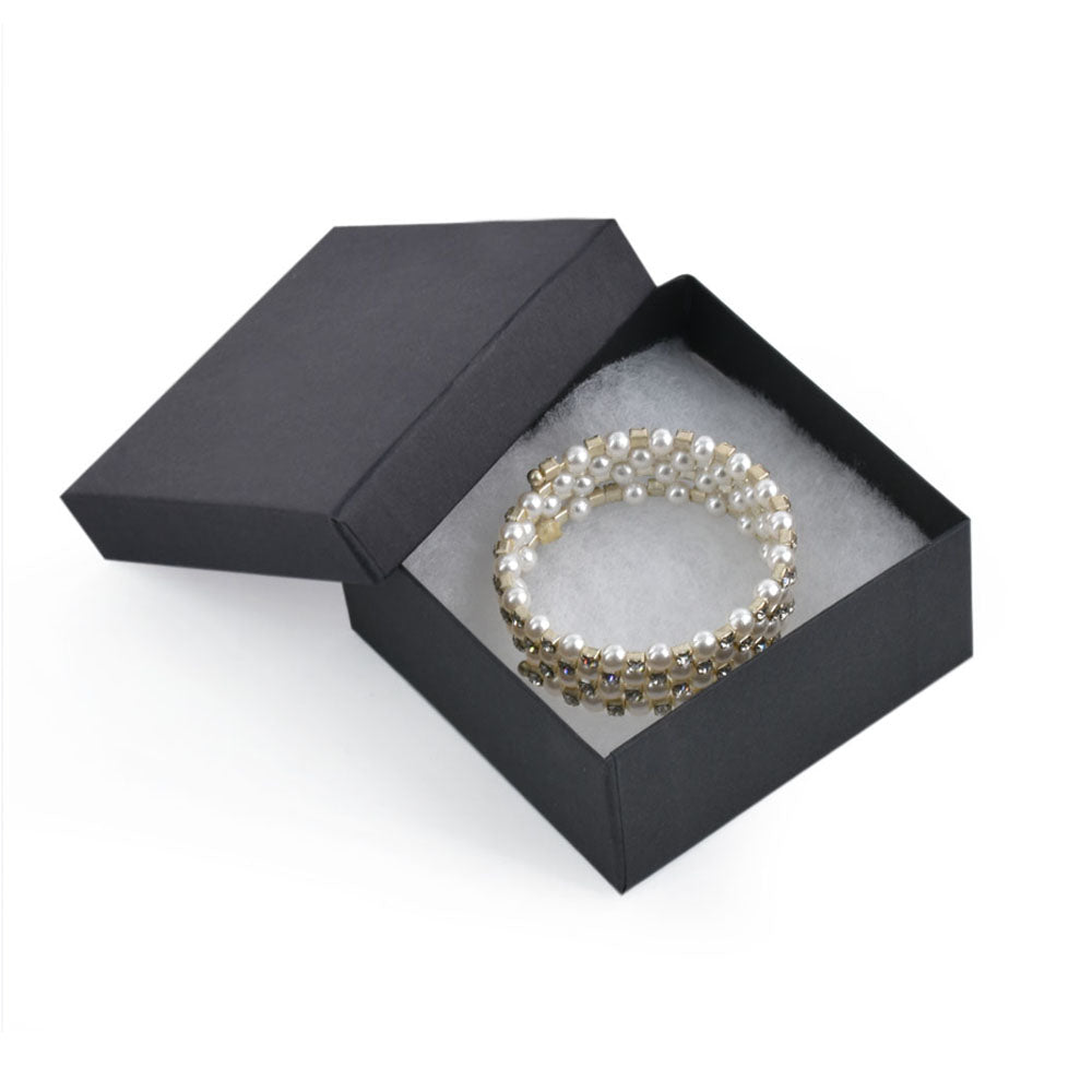 100PCS BX2734BK Black Cotton Filled Boxes, Size：3 3/4*3 3/4*2inch