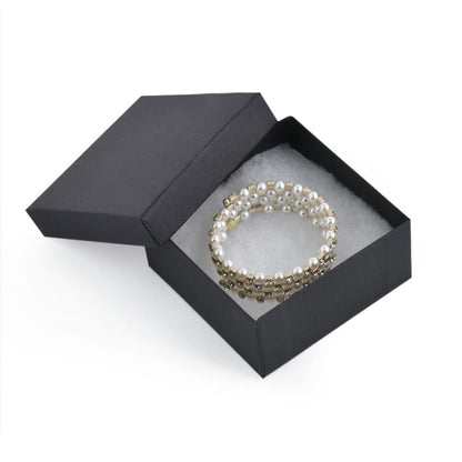 100PCS BX2734BK Black Cotton Filled Boxes, Size：3 3/4*3 3/4*2inch